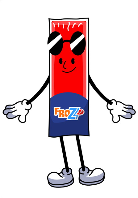 Mascota de FrozzPOP: paleta roja con lentes de sol